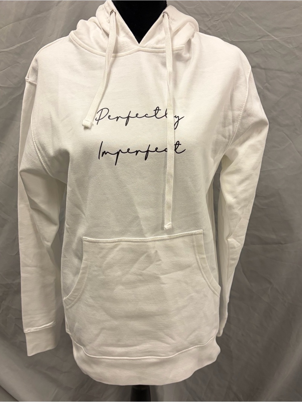 "Perfectly Imperfect" Om & Ah London White Hoodie